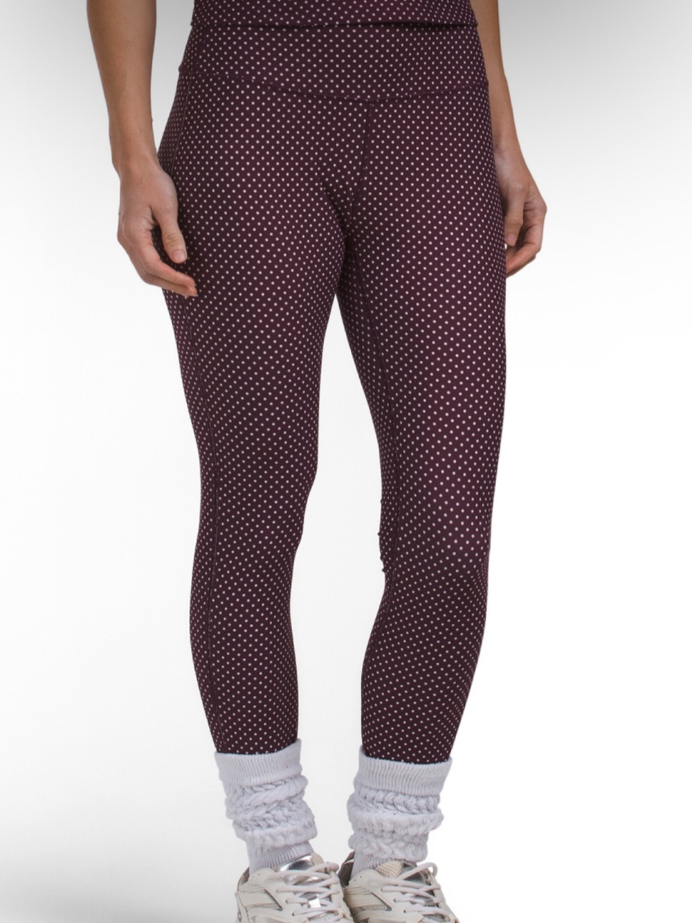 Move Theology Butter Soft Polka Dot Burgundy Leggings